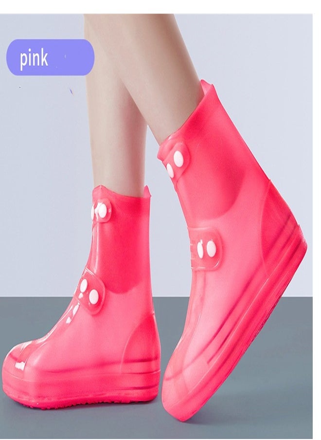 Loquat Portable Anti Slip Rain Boot Cover Pink  - Image 3