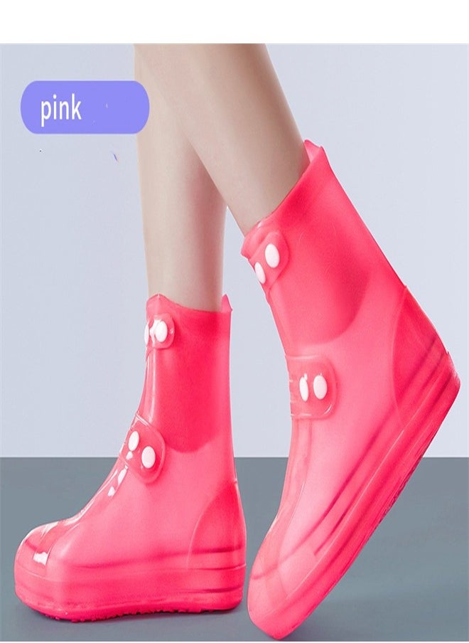 Loquat Portable Anti Slip Rain Boot Cover Pink  - Image 2