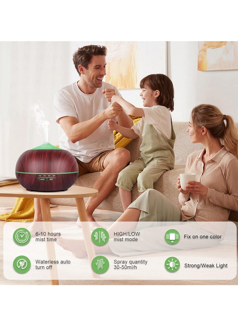 AROAQ - Essential Oil Diffuser Humidifier for Home: 400ml Aroma Air Oils Diffusers for Large Room - Ultrasonic Aromatherapy Vaporizer Cool Mist Humidifiers with LED Light for Bedroom - Image 1