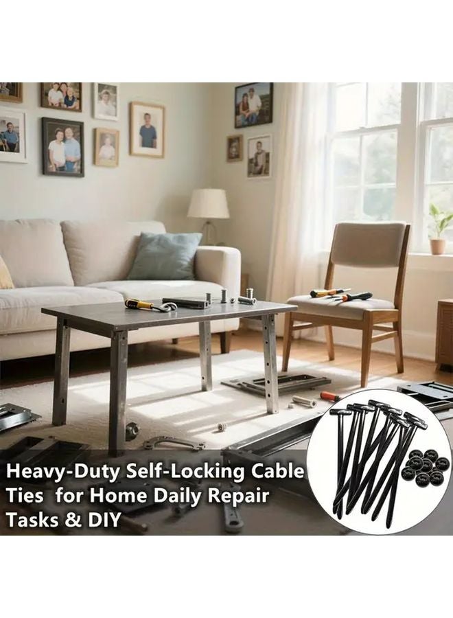 50pcs Heavy Duty Self Locking Nylon Cable Ties Black Buckle For Home Auto Repair - Image 3