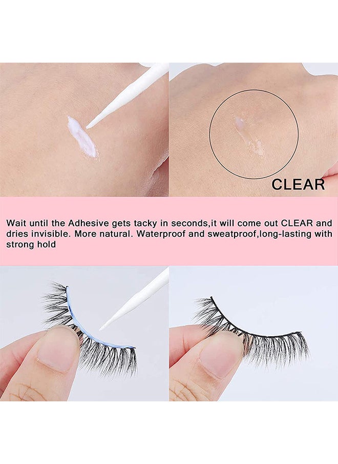 Eye Eye lash Glue Clear Lash Glue Strong Eyelash Glue for False Lashes Waterproof Eyelash Glue False Eyelashes Glue Sensitive Eyes Latex Free - Eye lash Glue and A Tweezers  - Image 3