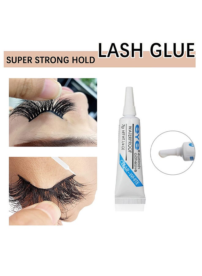 Eye Eye lash Glue Clear Lash Glue Strong Eyelash Glue for False Lashes Waterproof Eyelash Glue False Eyelashes Glue Sensitive Eyes Latex Free - Eye lash Glue and A Tweezers  - Image 4