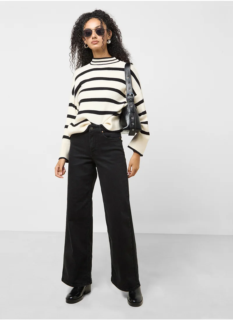 ONLY High Waisted Wide Leg Fit Jeans