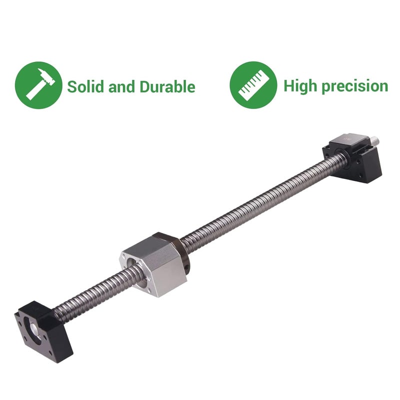 CHUANGNENG Ball Screw CNC Parts SFU1605 RM1605 16mm 900mm with Metal Deflector Ball Screw nut BK/BF12 End Supports Ball NUT HOUSINGS 1pcs Coupler with end Machining,Length Approx 35.43inch/900mm - Image 4