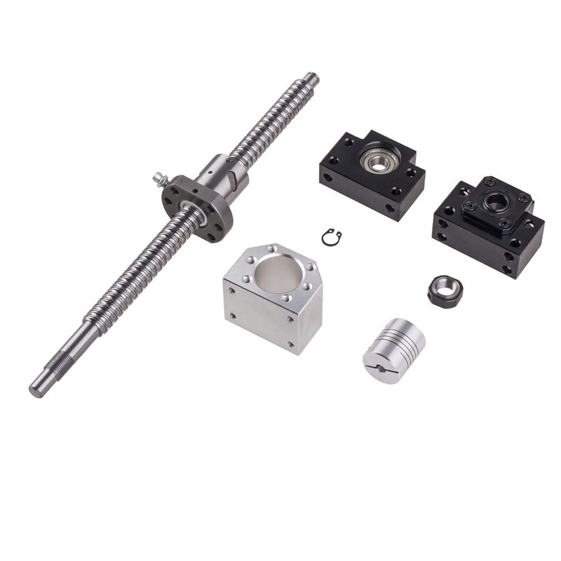CHUANGNENG Ball Screw CNC Parts SFU1605 RM1605 16mm 900mm with Metal Deflector Ball Screw nut BK/BF12 End Supports Ball NUT HOUSINGS 1pcs Coupler with end Machining,Length Approx 35.43inch/900mm - Image 1