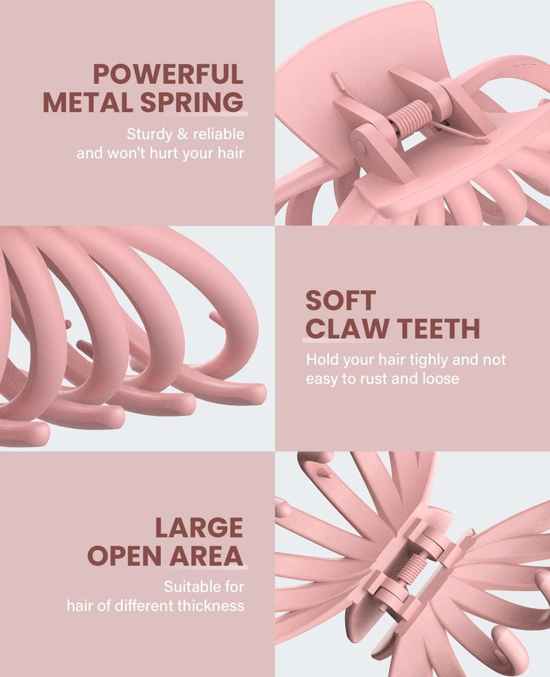 OPAUL Hair Clips for Women - OPAUL Matte Nonslip Large Hair Claw Clips for Thick and Thin Hair, 4.7 Inch Strong Hold Big Hair Clips Fashion Hair Styling Accessories Christmas Gifts for Women Girls - Image 3