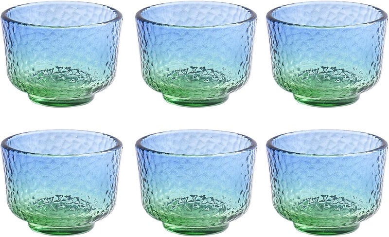 Whitenesser Green Glass Sake Cups Set of 6 - Small Whiskey Glasses for Bourbon, Tequila, Vodka - Durable Lead-Free Glass Barware for Parties, Home, Restaurants (6) - Image 1