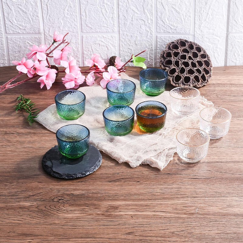 Whitenesser Green Glass Sake Cups Set of 6 - Small Whiskey Glasses for Bourbon, Tequila, Vodka - Durable Lead-Free Glass Barware for Parties, Home, Restaurants (6) - Image 5