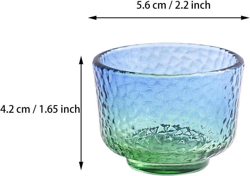 Whitenesser Green Glass Sake Cups Set of 6 - Small Whiskey Glasses for Bourbon, Tequila, Vodka - Durable Lead-Free Glass Barware for Parties, Home, Restaurants (6) - Image 3