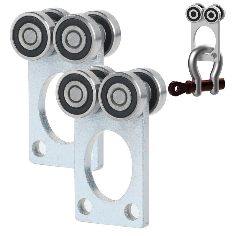 Fuperoo 4 Wheel Trolley Assembly Rollers.Bearing Trolley Assembly.The top of The Trolley has Room for Set Screws, Allowing The use of a 1-5/8" high Strut Channel - Image 1