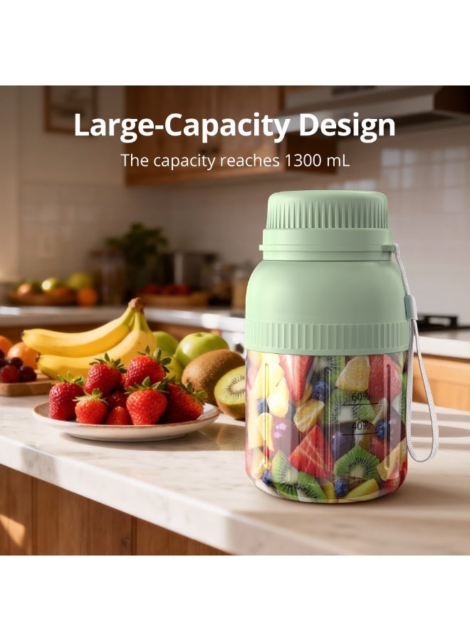INKBIRDPLUS Powerful Portable Blender, USB Rechargeable Personal Blender for Smoothies & Protein Shakes, 1300mL BPA-Free Travel Juicer Cup with Straw, Small & Leak-Proof, Ideal for Outdoor, Gym, Car & Office Uses - Image 2