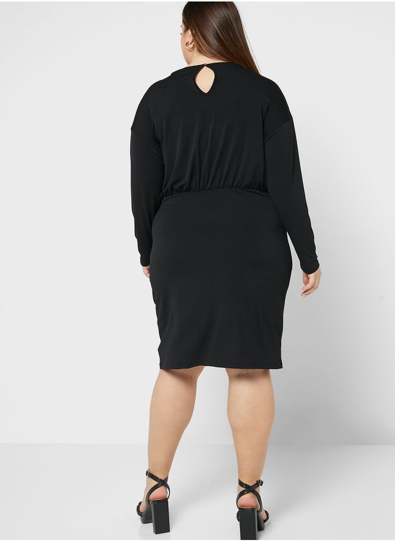 Only Carmakoma - Knitted Cut Out Back Dress - Image 1