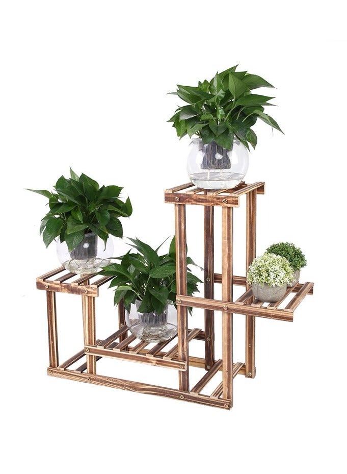 Wood Plant Stand - Multi Tier Flower Pot Display Stand Garden Plant Shelf - Wooden Plant Stand, Multi-Tiered Wooden Plant Stand - for Garden Outdoor Indoor Balcony - Image 1