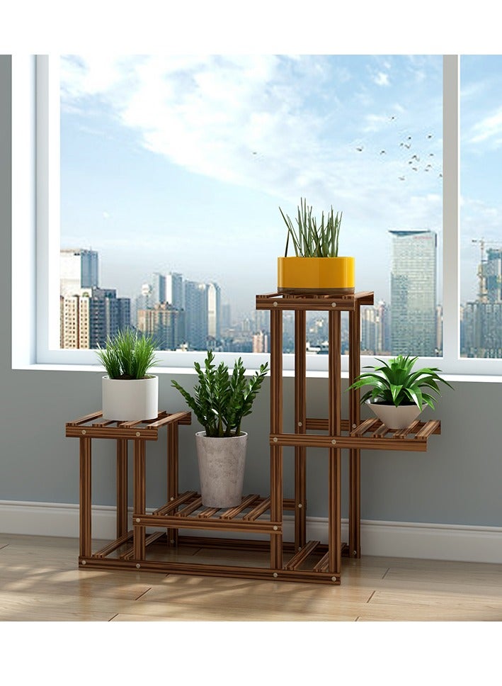 Wood Plant Stand - Multi Tier Flower Pot Display Stand Garden Plant Shelf - Wooden Plant Stand, Multi-Tiered Wooden Plant Stand - for Garden Outdoor Indoor Balcony - Image 3