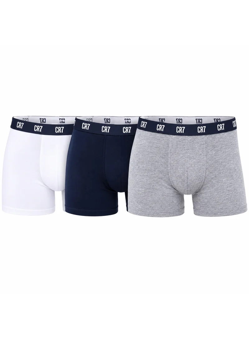 Cr7 CR7 Cristiano Ronaldo Men's Cotton Blend Boxer Briefs, Pack of 3 - White, Navy, Grey