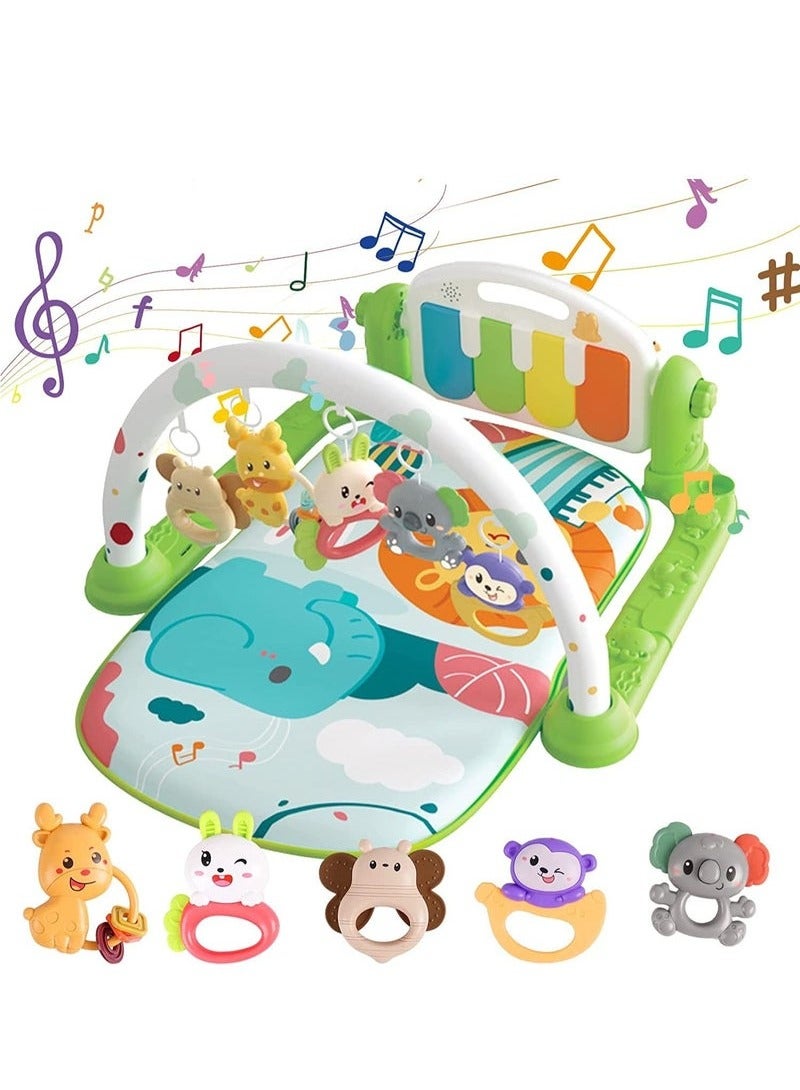 MIXDE Baby Gym Mat Piano Gym Mat Baby Play Mat With Music And Lights - Image 1