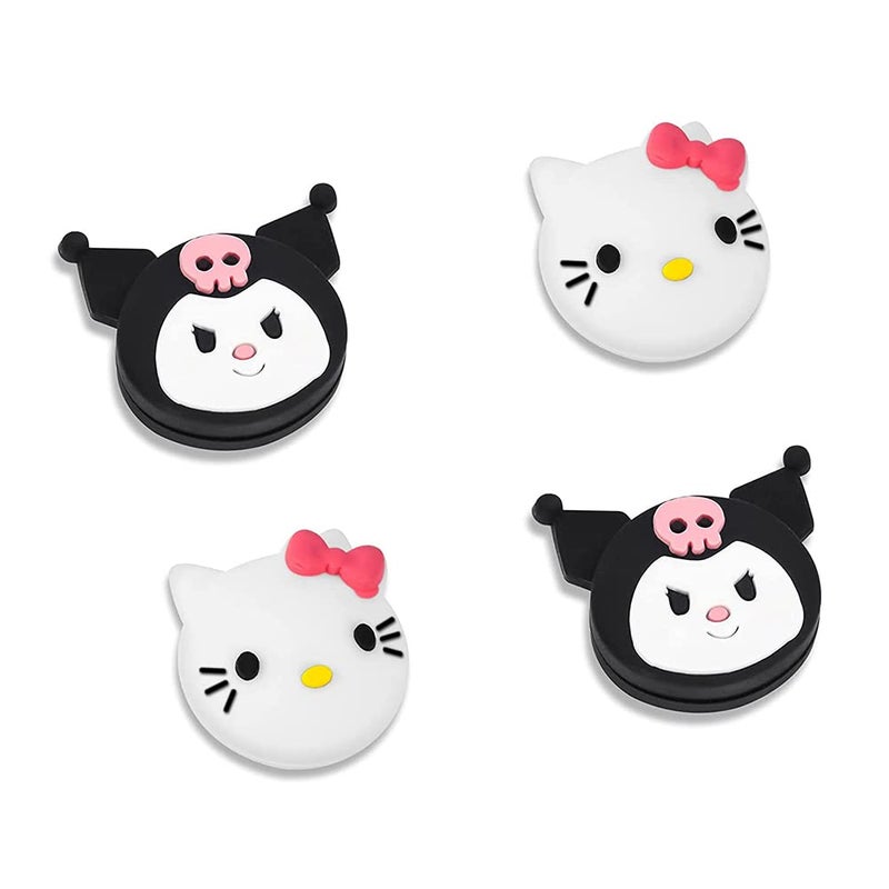PERFECTSIGHT Cute Thumb Grip Caps for Playstation 4/5, PS5, PS4, Xbox Series X/S, Xbox One, Switch PRO Controller, 4PCS Kawaii Soft Rubber Analog Thumbsticks Grips Joystick Cover (KT+KLM) - Image 3