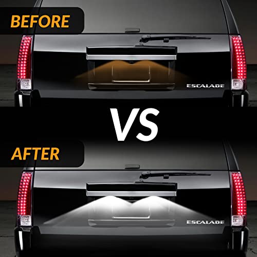 DERMOKA LED Rear License Plate Lights for 2007-2014 Chevy Suburban Tahoe GMC Yukon Cadillac Escalade ESV Tag Lamp Assembly, 6000K White 2PCS - Image 4