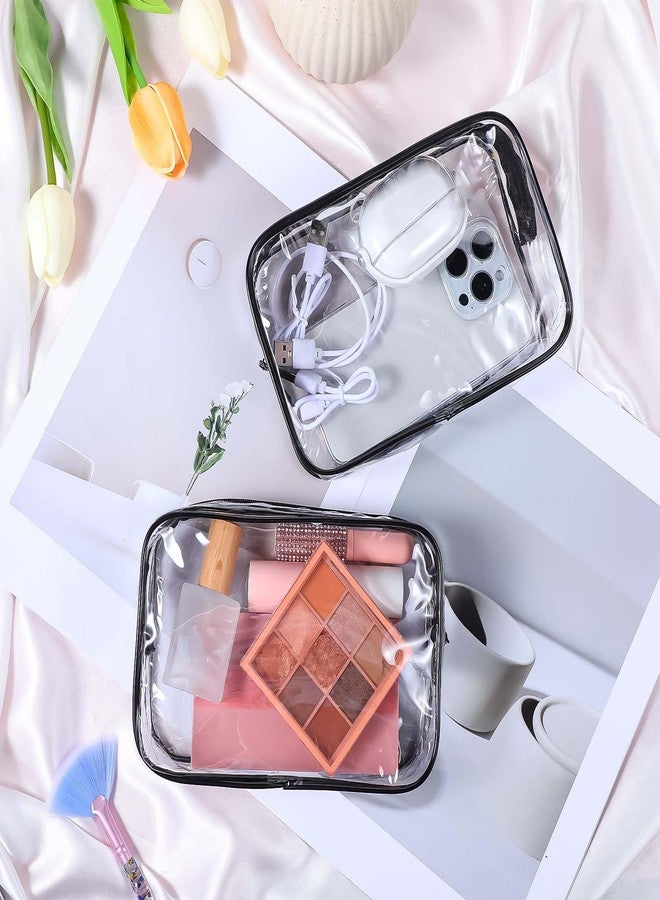 Molain 24 Pack Clear Makeup Bag, Waterproof Toiletry Bags, PVC Makeup Bags for Women, Organizer Case with Zipper for Travel Bathroom (Black) - Image 4