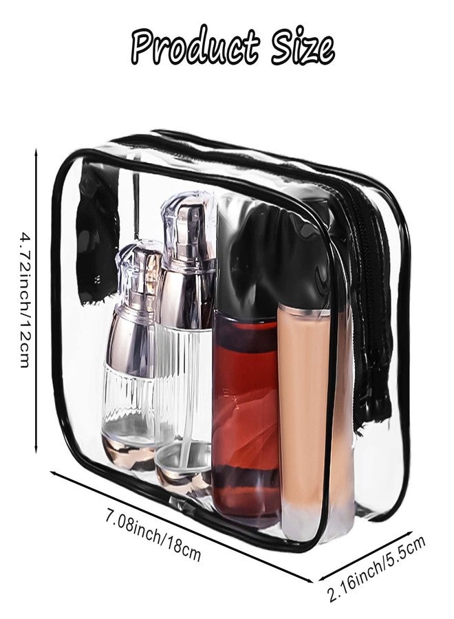 Molain 24 Pack Clear Makeup Bag, Waterproof Toiletry Bags, PVC Makeup Bags for Women, Organizer Case with Zipper for Travel Bathroom (Black) - Image 2