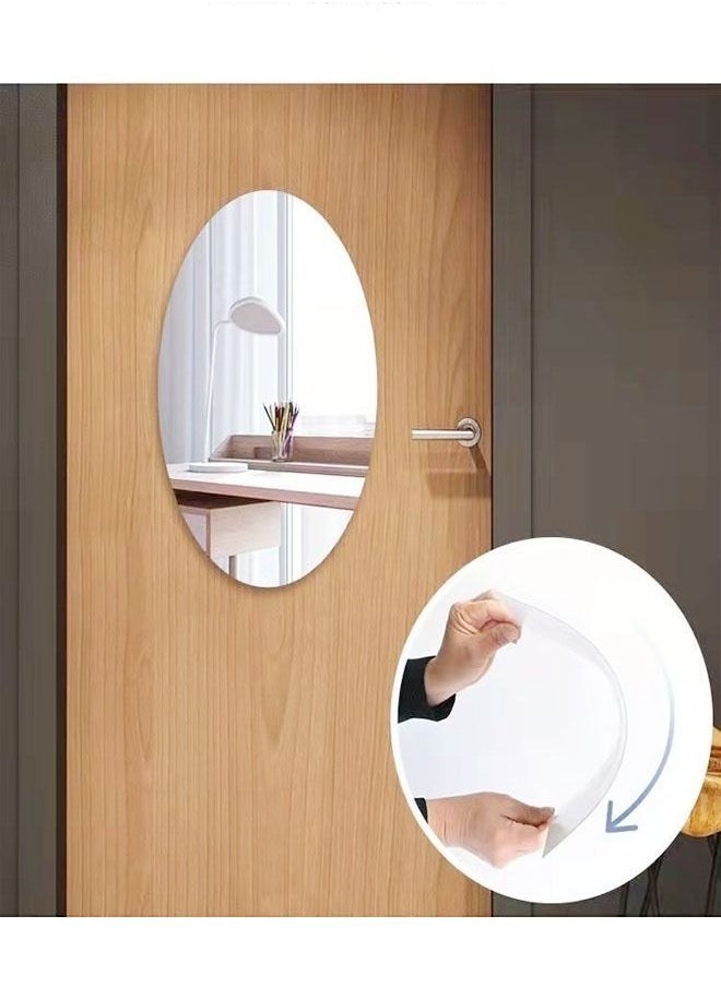 fashionhome 3D Art DIY Home Decorative Oval Shape Acrylic Wall Sticker Mirror for Home Living Room Bedroom 30 x 45 Centimeter  - Image 5