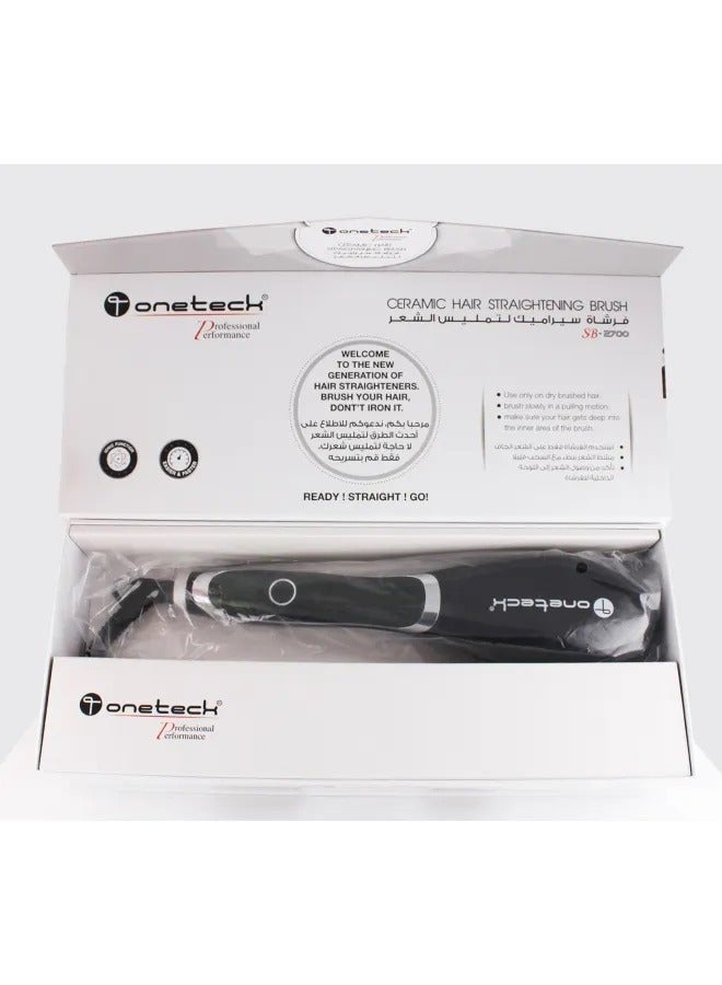 وان تيك فرشاة سيراميك لتمليس الشعر اسود - Image 3