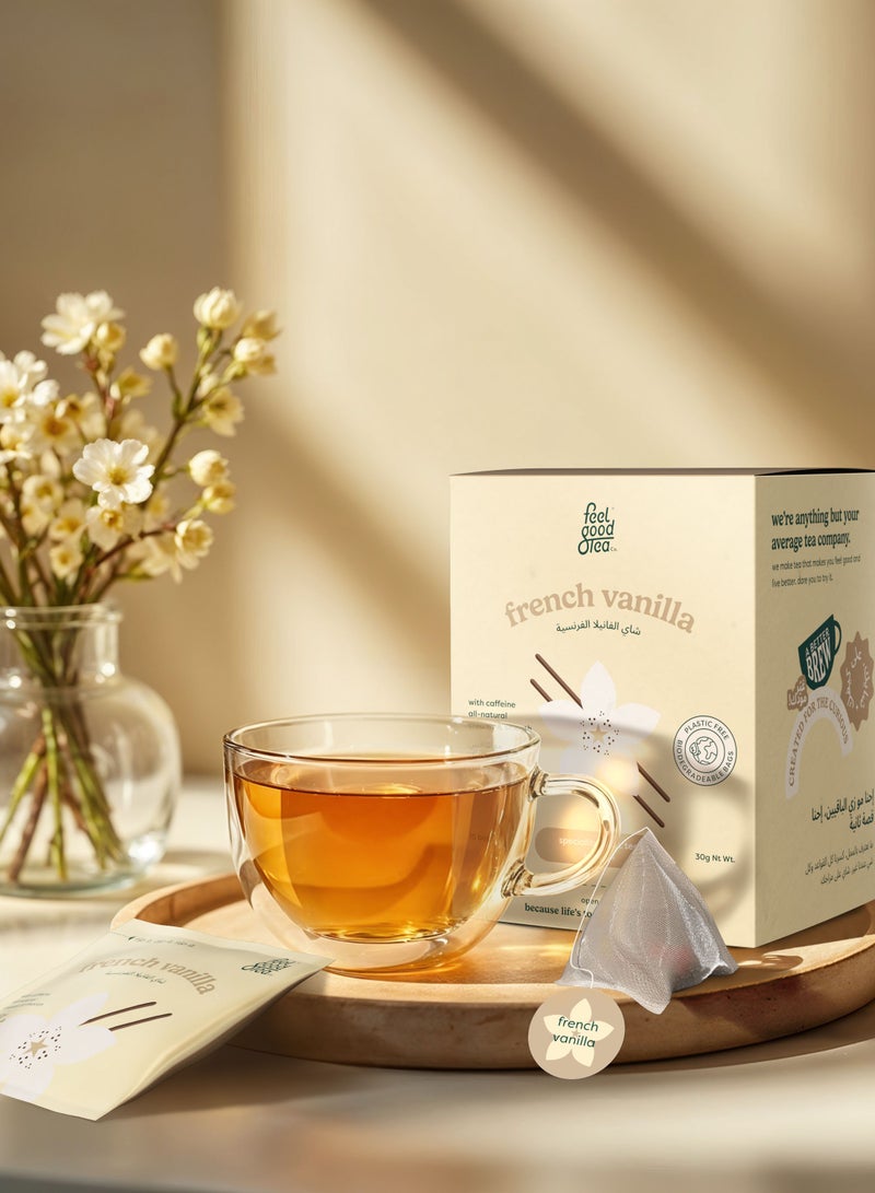 Feel good Tea Co. French Vanilla Black Tea With Creamy Blend | Strong, Germany | Natural Tasting With Fresh Flavor -15 Bags - Image 2