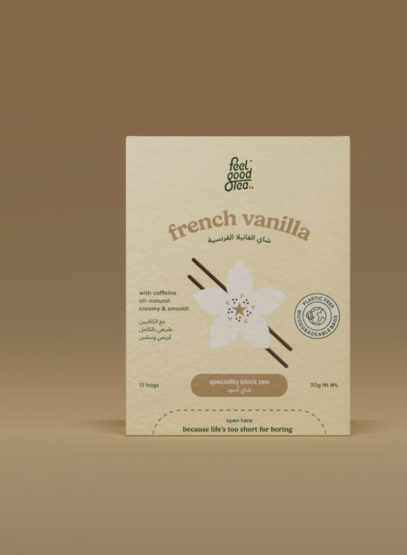 Feel good Tea Co. French Vanilla Black Tea With Creamy Blend | Strong, Germany | Natural Tasting With Fresh Flavor -15 Bags - Image 4