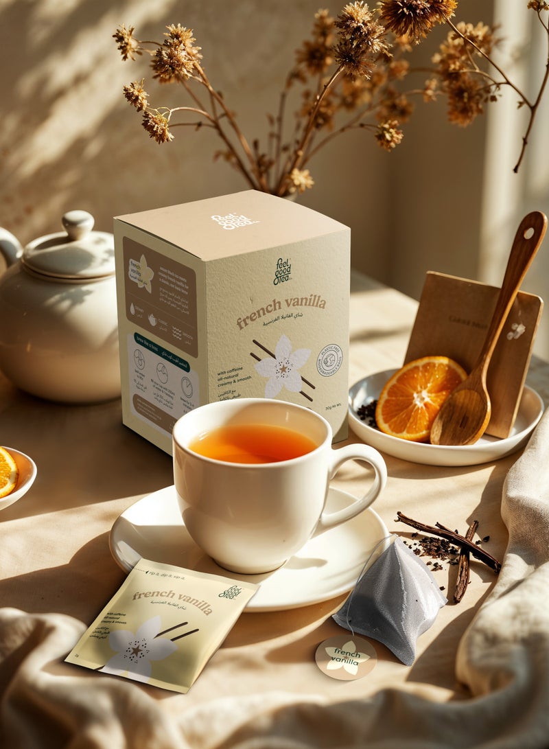 Feel good Tea Co. French Vanilla Black Tea With Creamy Blend | Strong, Germany | Natural Tasting With Fresh Flavor -15 Bags - Image 5