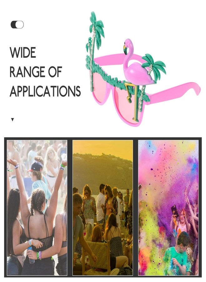 BESTOYARD 2 Pcs Flamingo Sunglasses, Coconut Tree Eyeglasses, Hawaiian Eyewear Props, Summer Photo Booth Accessories for Adult Luau Party, Men Women Dancing, Halloween Beach Events - Image 4