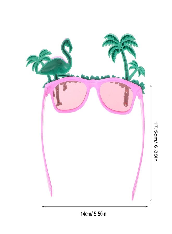 BESTOYARD 2 Pcs Flamingo Sunglasses, Coconut Tree Eyeglasses, Hawaiian Eyewear Props, Summer Photo Booth Accessories for Adult Luau Party, Men Women Dancing, Halloween Beach Events - Image 2