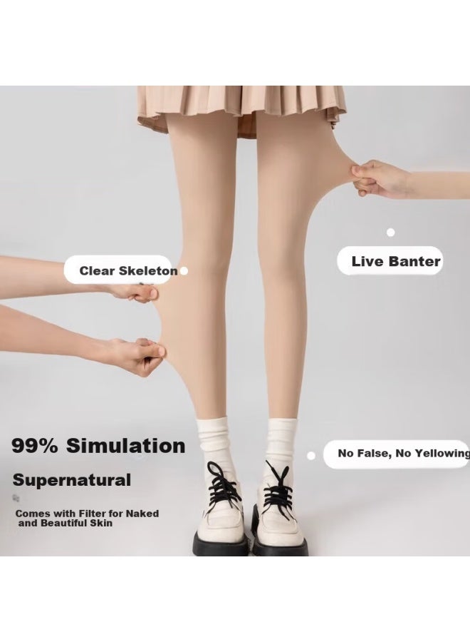 Cotton Thirteen Mianshisan Silk Stockings For Women, Pantyhose Spring And Autumn Style, Medium-thick Anti-snagging, Black And Nude Color Natural Slimming Leggings, Thigh-high Stockings - Image 2