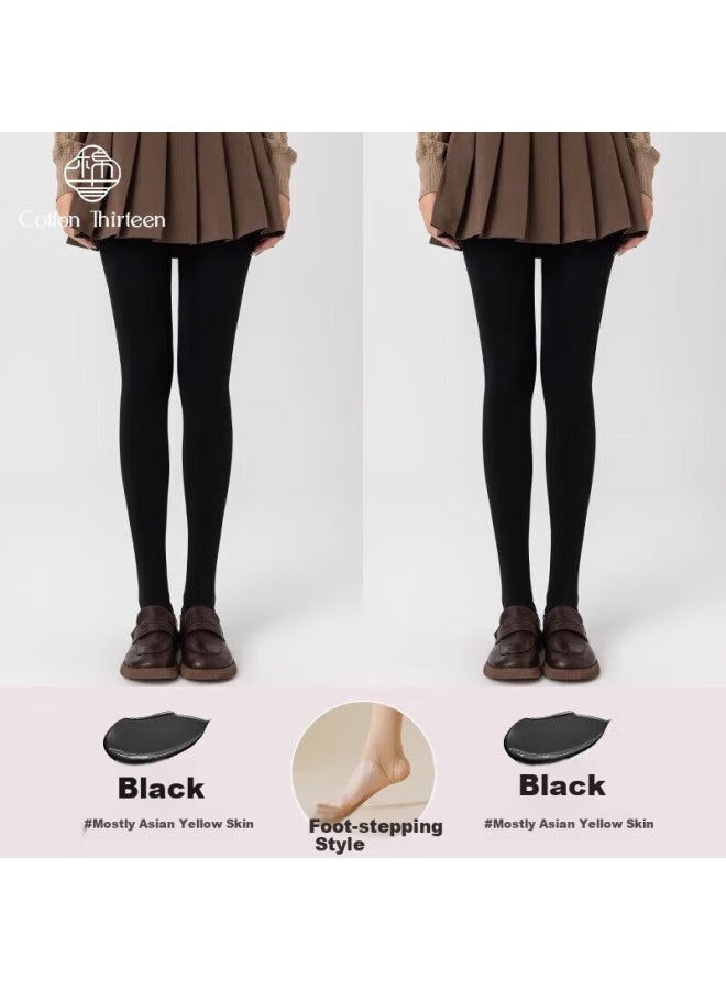 Cotton Thirteen Mianshisan Silk Stockings For Women, Pantyhose Spring And Autumn Style, Medium-thick Anti-snagging, Black And Nude Color Natural Slimming Leggings, Thigh-high Stockings - Image 1