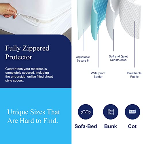 Allersoft| Queen Sleeper Sofa Mattress Cover with Secure Locking Zipper. Creates a Natural Seal On All Sides of Your Pull-Out Sofa Mattress from Liquids, Dust, Pet Dander, Pollen-60x72 (Fits 4-7 Deep) - Image 4
