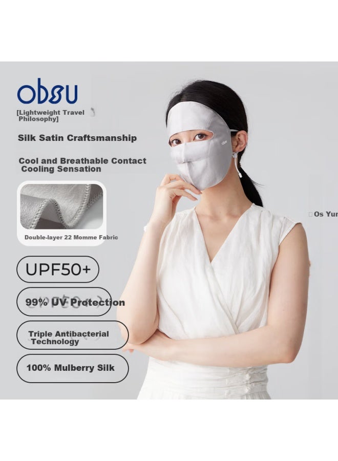 Obsu Japan Obsu Sunscreen Face Mask Neck Protector Lightweight Summer Sunshade Upf50+ Sakura Pink - Image 1