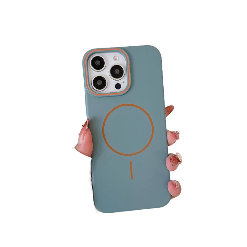 MS PC MagSafe Case for iPhone 15 / 15 Plus / 15 Pro / 15 Pro Max with Two-Tone Frame and Skin-Feel Matte Finish plus Shockproof plus Strong Magnetic plus Drop Protection in Wave Blue - Image 1