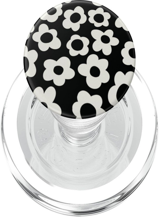 PopSockets Floral Phone Grip & Stand – Black Mod Flower PopSockets PopGrip for MagSafe - Image 1