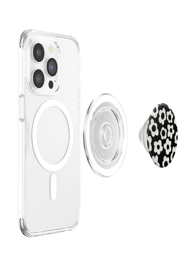 PopSockets Floral Phone Grip & Stand – Black Mod Flower PopSockets PopGrip for MagSafe - Image 3