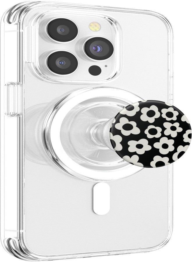 PopSockets Floral Phone Grip & Stand – Black Mod Flower PopSockets PopGrip for MagSafe - Image 4