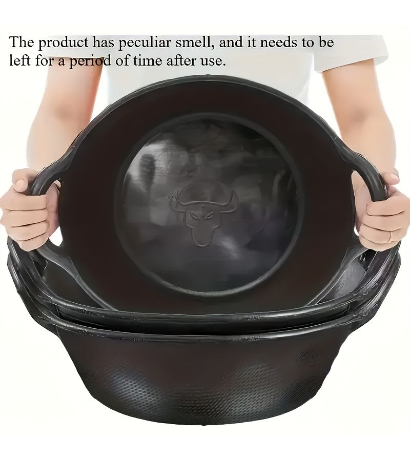4 Pieces Thick Heavy Duty Horse and Livestock Feeding Bucket with Handle Sturdy Easy Clean Multi Use Water Container for Farm Stable - Image 1