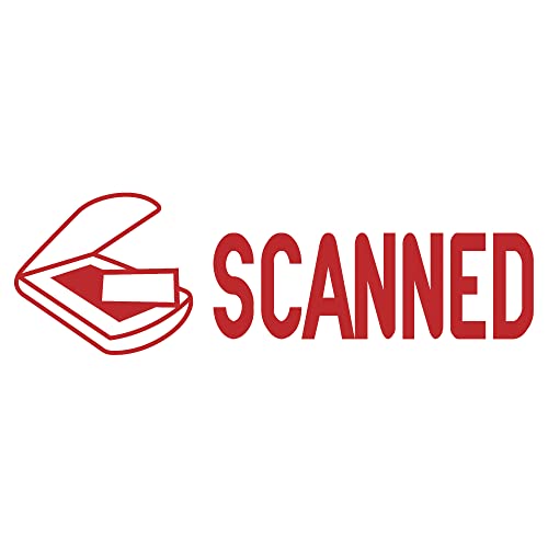 AccuStamp Accu-Stamp2® Shutter One-Color Stamp, "Scanned", 1 5/8" x 1/2" Impression, Red - Image 2