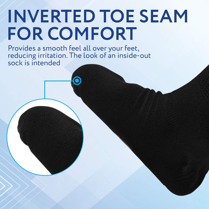 IMPRESA Extra Wide Socks for Men and Women - 2 Pairs, Ideal for Lymphedema, Swollen Feet, Legs, and Calves, Bariatric Hospital or Cast Socks, Stretches up to 30" (Black) - Image 4