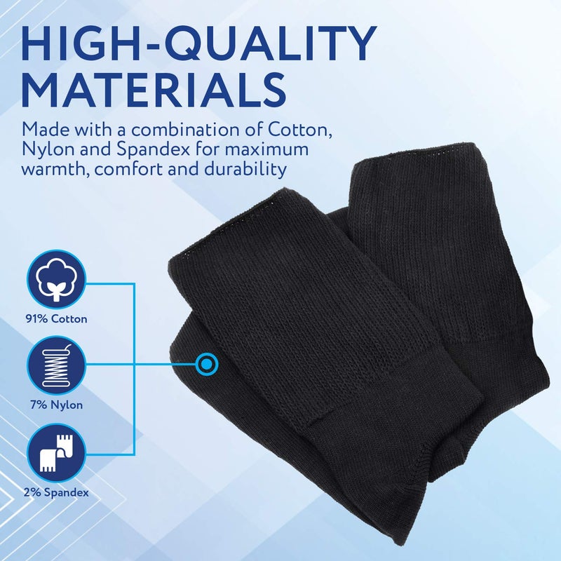IMPRESA Extra Wide Socks for Men and Women - 2 Pairs, Ideal for Lymphedema, Swollen Feet, Legs, and Calves, Bariatric Hospital or Cast Socks, Stretches up to 30" (Black) - Image 5