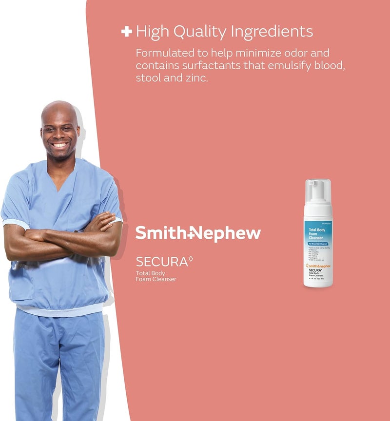 Smith&nephew Smith & Nephew SECURA Total Body Foam Cleanser - 4.5 oz No-Rinse Skin Cleanser - Image 4