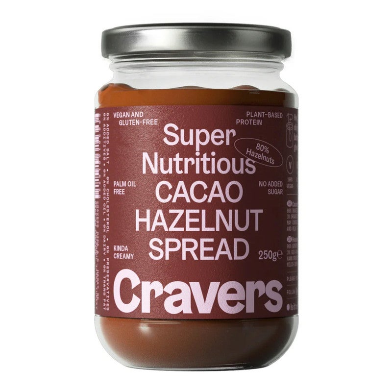 Cravers Cacao Hazelnut Spread, 270g – Made with 80% Dry-Roasted Hazelnuts, 3 Natural Ingredients, No Added Sugar, Vegan, Gluten-Free, Palm Oil-Free & Non-GMO - Image 1