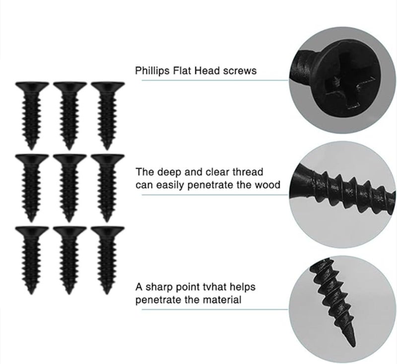 WYSUMMER Black Flat Metal Mending Brackets, 20Pcs Straight Corner Braces with 40Pcs Screws (Black, 16x36mm) - Image 4