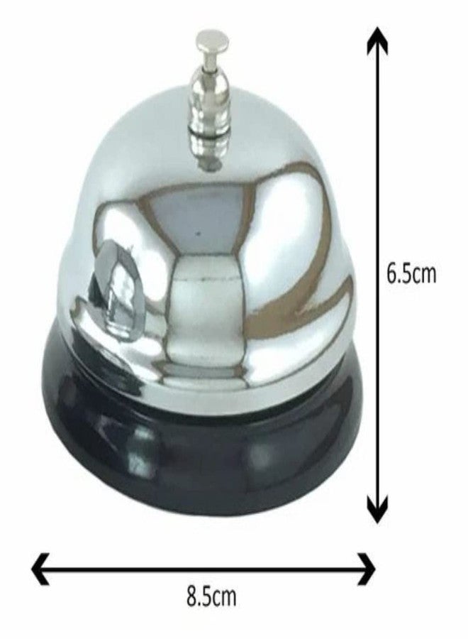 MHE Metal Call Bell for Table Hotels| Schools| Restaurants| Reception Areas| Hospitals| Warehouses (Silver, Pack of 1) - Image 3