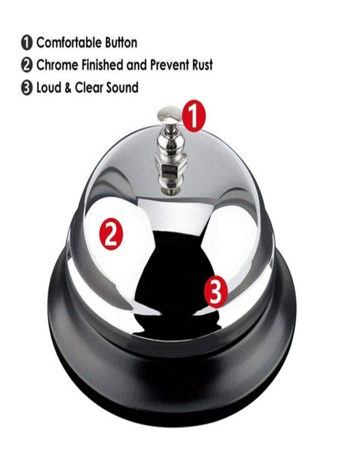 MHE Metal Call Bell for Table Hotels| Schools| Restaurants| Reception Areas| Hospitals| Warehouses (Silver, Pack of 1) - Image 4