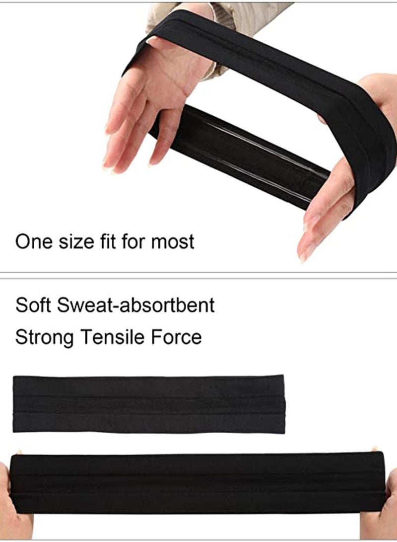 SYOSI أربطة رأس رياضية مرنة للرجال والنساء باللون الأسود، الأرجواني، الرمادي 3 قطع - Image 2