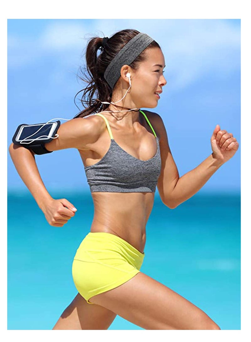 SYOSI أربطة رأس رياضية مرنة للرجال والنساء باللون الأسود، الأرجواني، الرمادي 3 قطع - Image 3